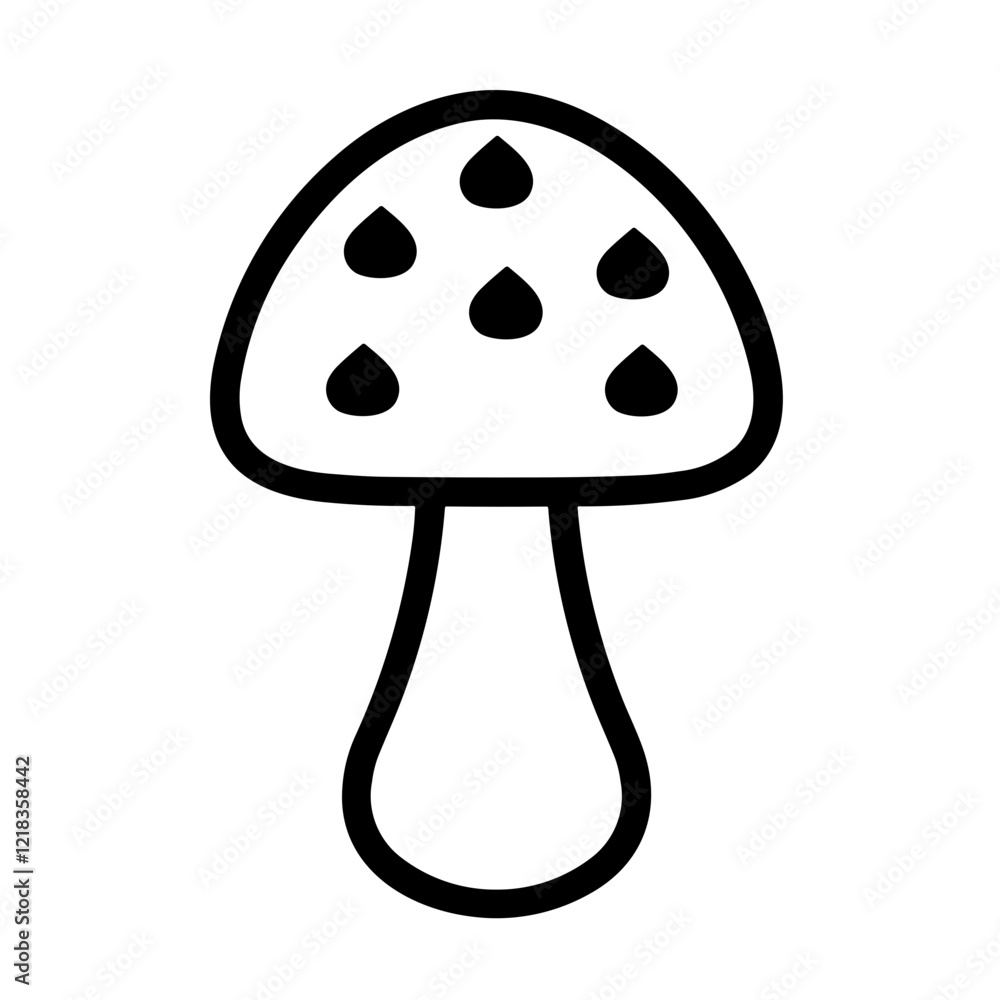 Minimalist flat black mushroom icon Minimalist flat black mushroom icon