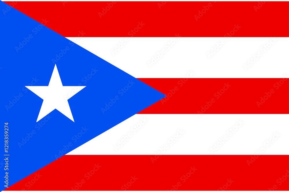 High detailed flag of Puerto Rico. National Puerto Rico flag. North America. 3D illustration.