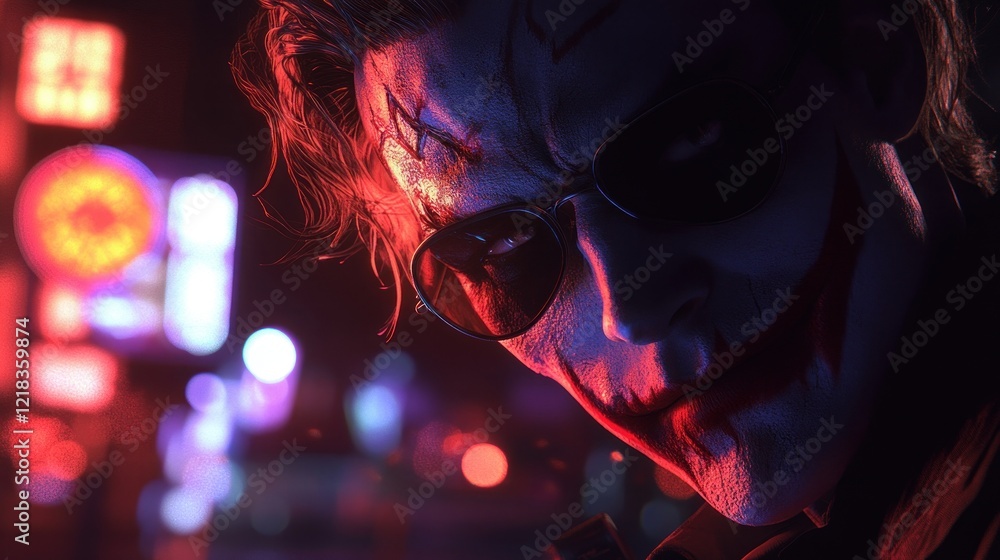 Joker in an atmosphere of darkness and horror, AI generated image Joker in an atmosphere of darkness and horror, AI generated image