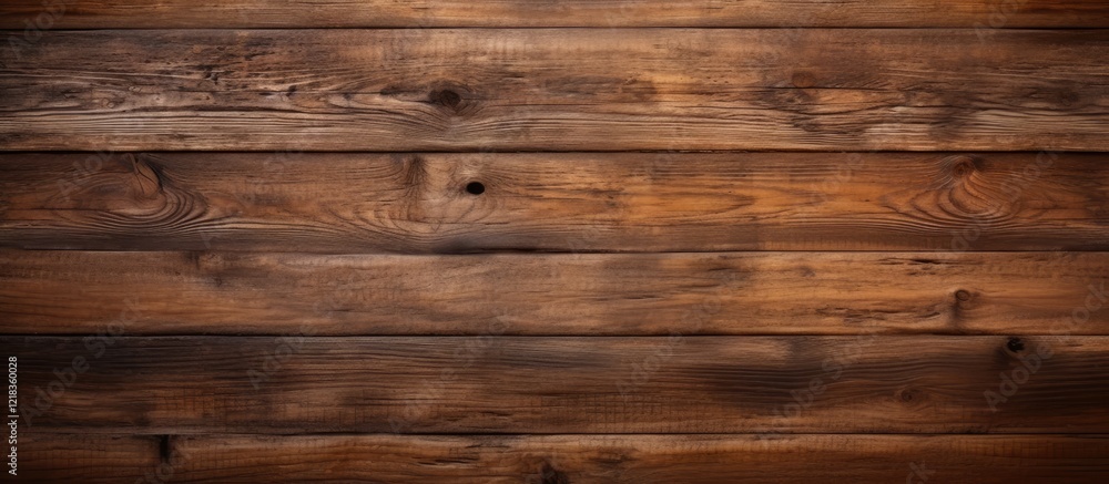 Naklejka premium Rustic wooden background with rich brown tones featuring textured planks arranged horizontally, ideal for displaying images or text