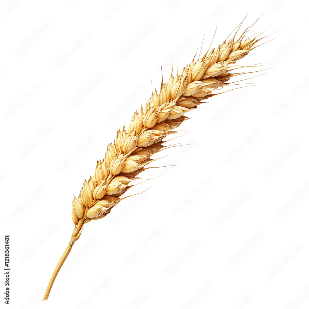 Golden Wheat Spikelet Isolated on Transparent Background, Realistic Agriculture Crop for Harvest, Farming, and Organic Food Design Golden Wheat Spikelet Isolated on Transparent Background, Realistic Agriculture Crop for Harvest, Farming, and Organic Food Design
