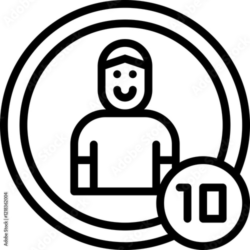 men counting line icon