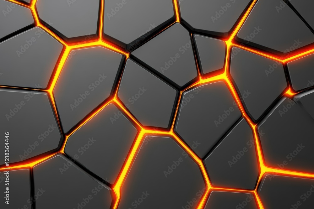 A textured surface resembling cracked lava with glowing orange lines. A textured surface resembling cracked lava with glowing orange lines.