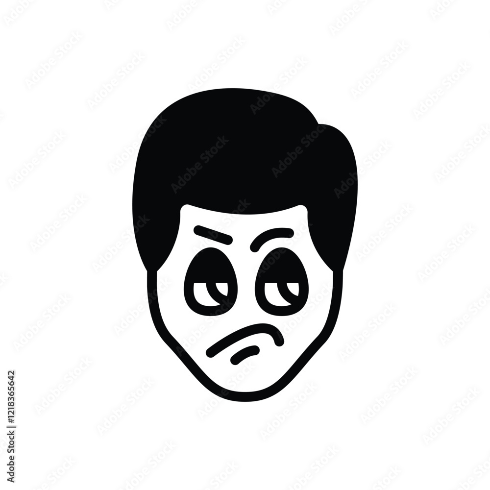 Fototapeta premium Black solid icon for jealous