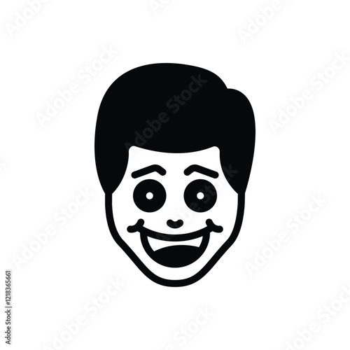 Black solid icon for joyful