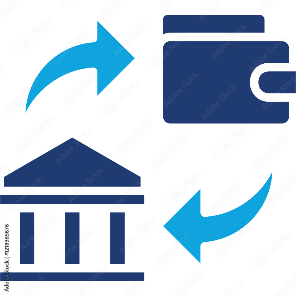 Bank Transfer mixed color icon Bank Transfer mixed color icon