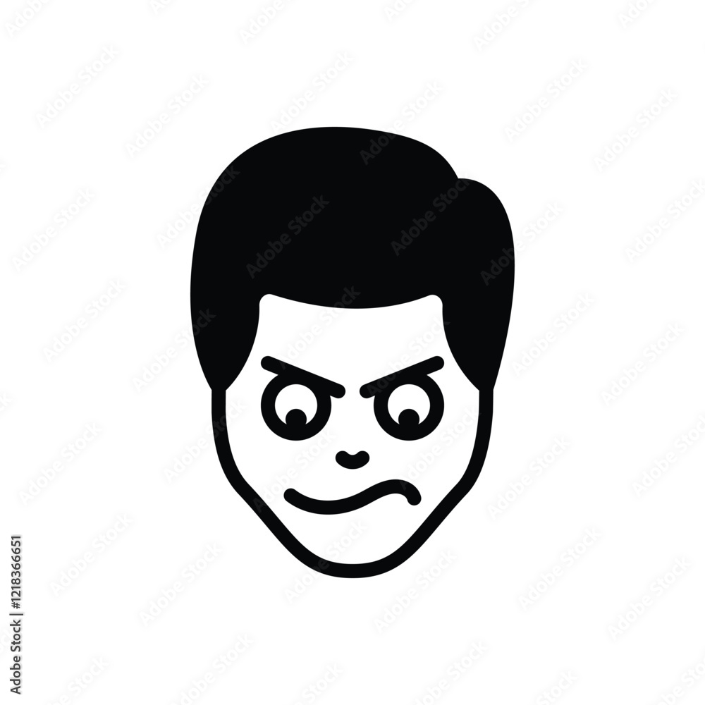 Fototapeta premium Black solid icon for angry