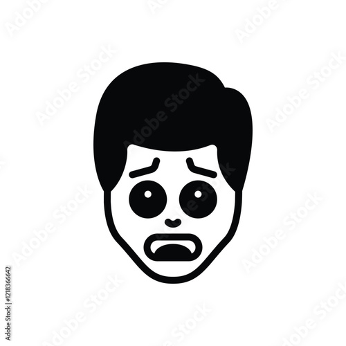 Black solid icon for anxious