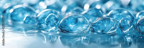 Wallpaper Mural Close-up of translucent blue ice cubes on reflective surface. Torontodigital.ca