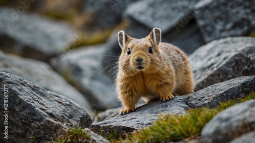 Grace in Motion: Ili Pika Leaping Across Rugged Rocks