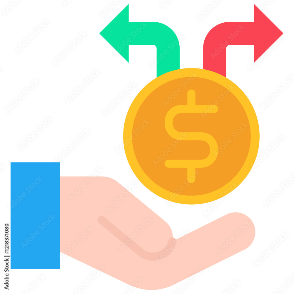 Split Payment flat color icon Split Payment flat color icon