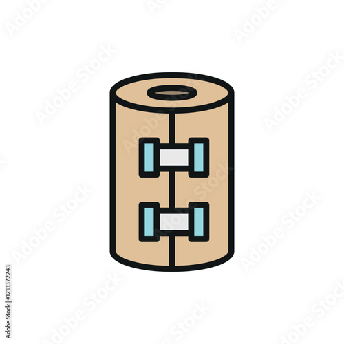 Compression bandage icon, designed with a clean and professional look, ideal for medical graphics