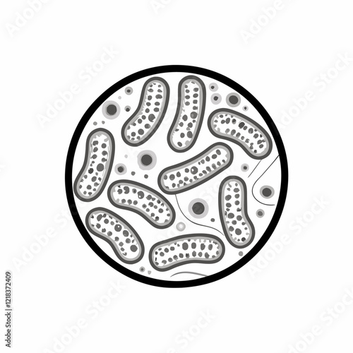 Micro bacterium gray vector illustration (2)