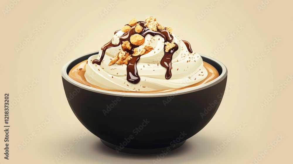 Fototapeta premium Fresh smoothie bowl with fruits, nuts, and seeds for a healthy start