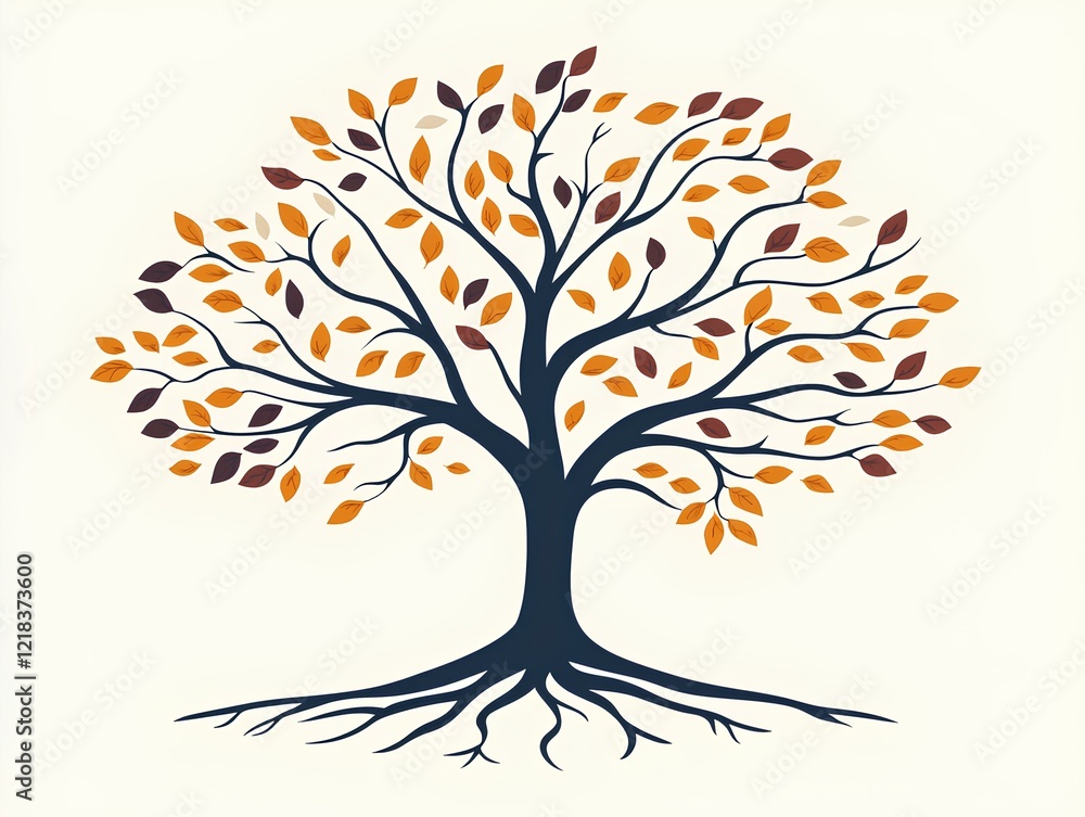 Fototapeta premium Vector illustration of a beautiful luxury tree on a white background.