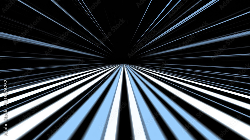 Obraz premium Dynamic light streaks in dark tunnel