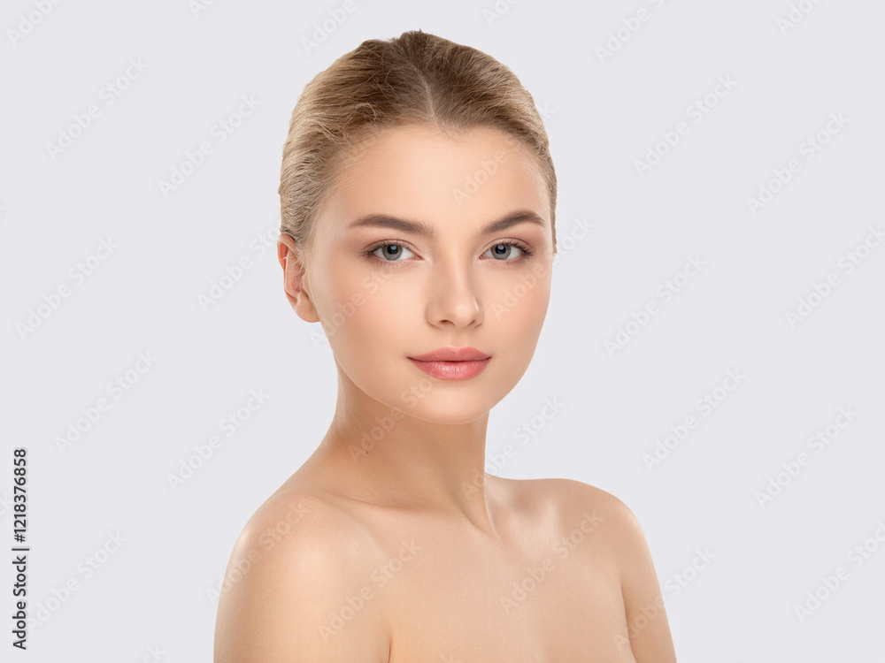 A series of elegant beauty portraits featuring flawless, glowing skin, promoting natural skincare and youthful radiance. A series of elegant beauty portraits featuring flawless, glowing skin, promoting natural skincare and youthful radiance.