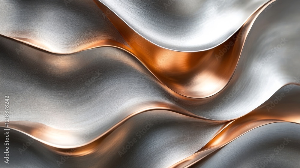 Abstract Silver and Copper Wave Design Abstract Silver and Copper Wave Design