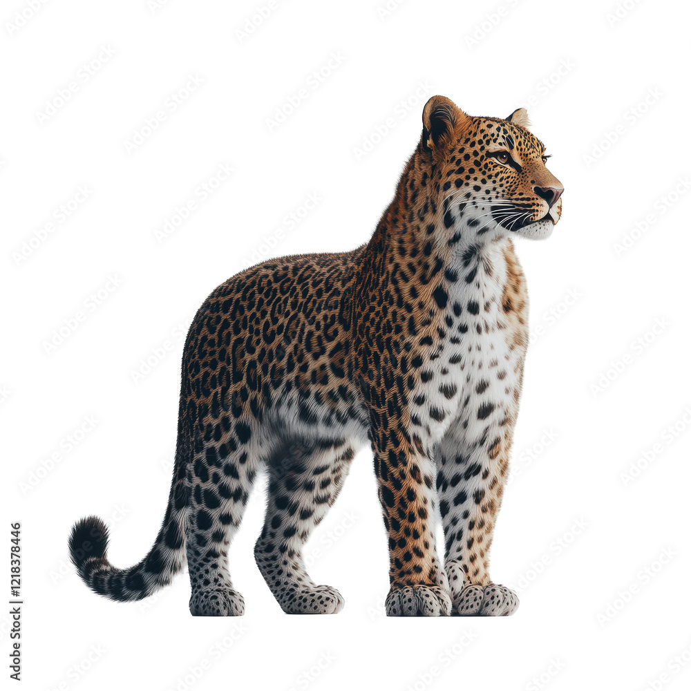 Majestic Leopard Standing Black Background Wildcat Portrait Animal Wildlife Nature Majestic Leopard Standing Black Background Wildcat Portrait Animal Wildlife Nature