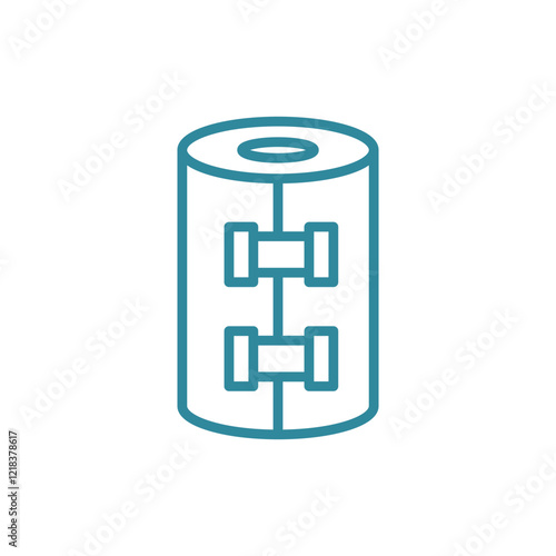 Compression bandage icon, designed with a clean and professional look, ideal for medical graphics