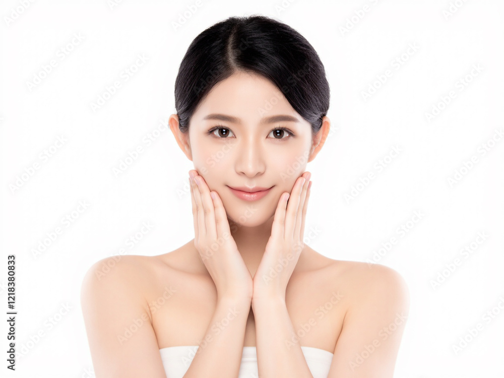 A collection of portraits showcasing models with glowing, youthful skin, highlighting natural beauty and skincare routines in an elegant and minimalist style. A collection of portraits showcasing models with glowing, youthful skin, highlighting natural beauty and skincare routines in an elegant and minimalist style.