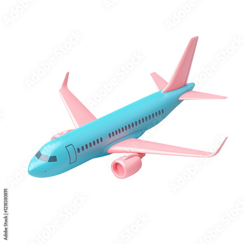 Wallpaper Mural Pastel Colored Airplane Render in Pink and Blue Tones Torontodigital.ca