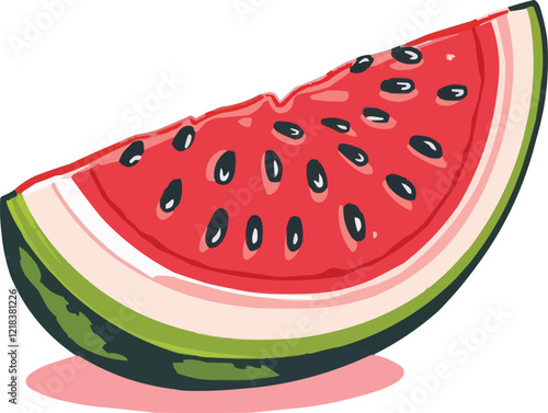slice of watermelon vector illustration on white background,generative ai