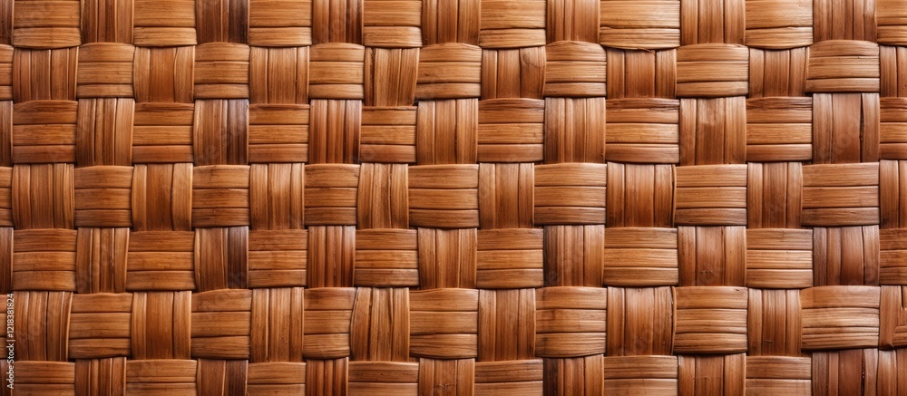 Brown woven bamboo or wicker texture background with a consistent pattern, showcasing rich golden and chestnut tones in a horizontal arrangement. Brown woven bamboo or wicker texture background with a consistent pattern, showcasing rich golden and chestnut tones in a horizontal arrangement.