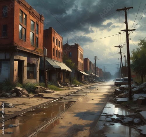 Wallpaper Mural Illustration of apocalyptic scene. Torontodigital.ca