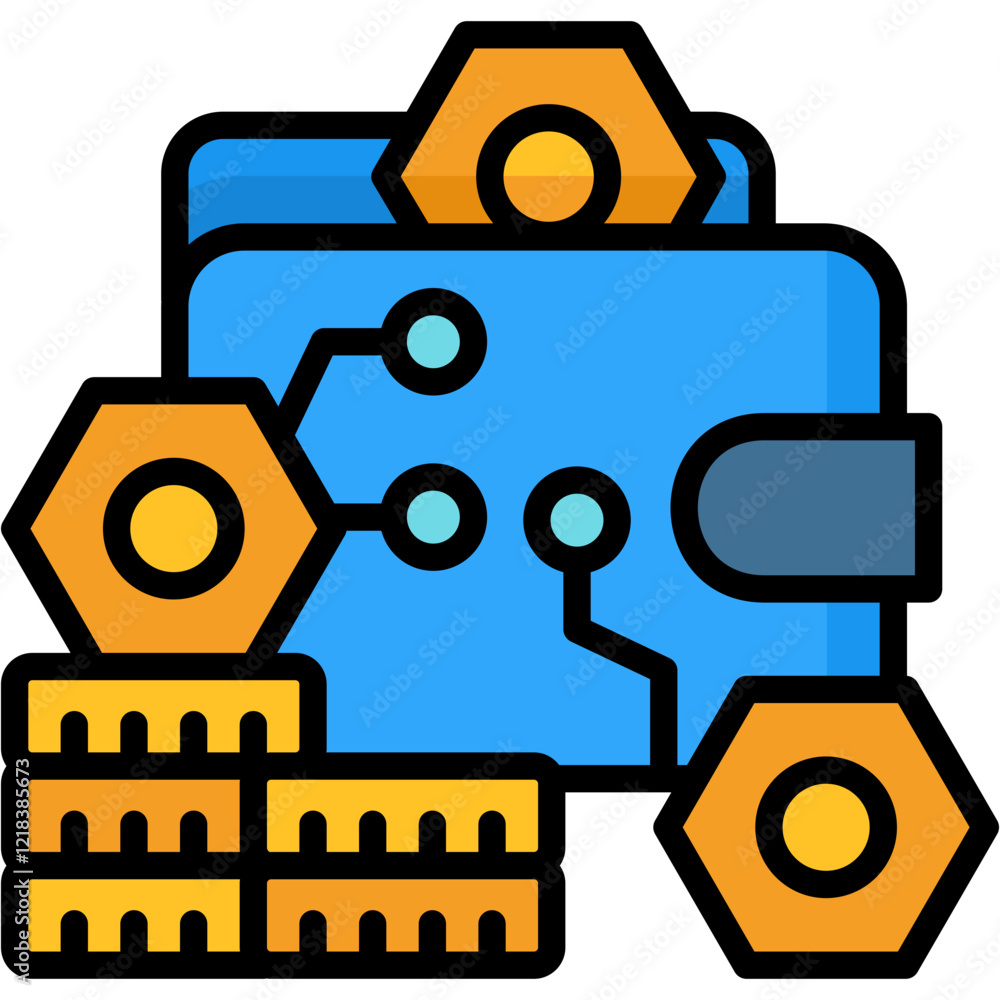 Payment Token lineal color icon Payment Token lineal color icon