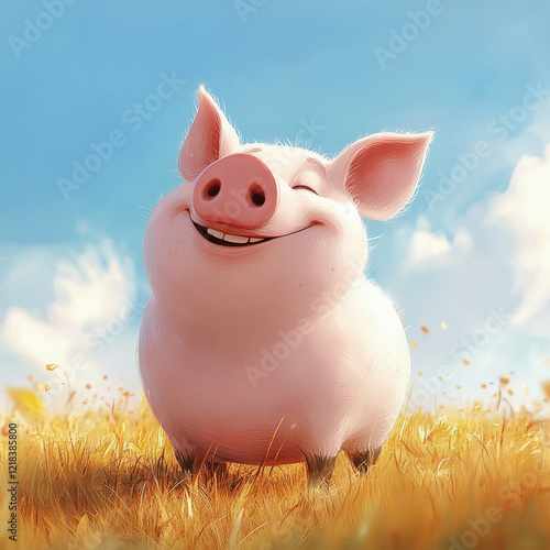 pig standing in the field