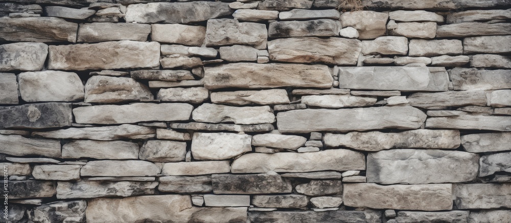 Stone wall made of variously shaped gray stones tightly arranged, showcasing a textured surface with shades of gray and hints of brown. Stone wall made of variously shaped gray stones tightly arranged, showcasing a textured surface with shades of gray and hints of brown.
