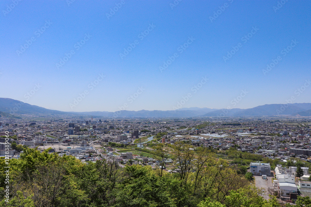 Fototapeta premium 松本盆地（長野県松本市）