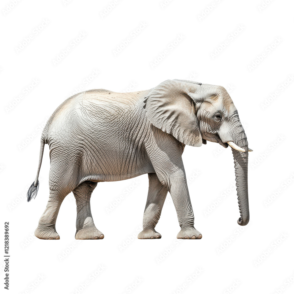 Fototapeta premium Majestic African Elephant Isolated on Black Background