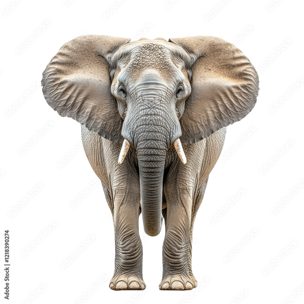 Fototapeta premium Majestic African Elephant Front View Powerful Animal Wildlife Nature