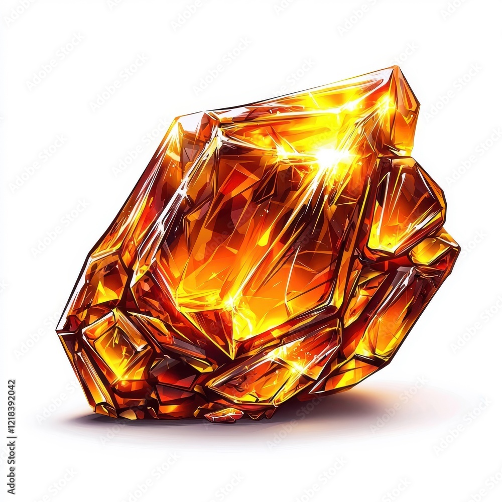 Low polygon style amber, isolated on a white background. Low polygon style amber, isolated on a white background.