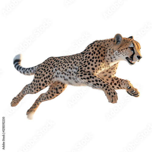 Cheetah in motion graceful leap powerful predator wild cat amazing speed hunting animal photo