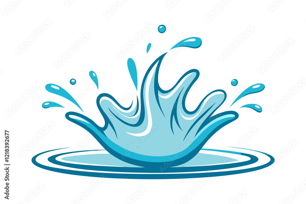 Line Art Water Splash Vector Image for Creative Projects Line Art Water Splash Vector Image for Creative Projects