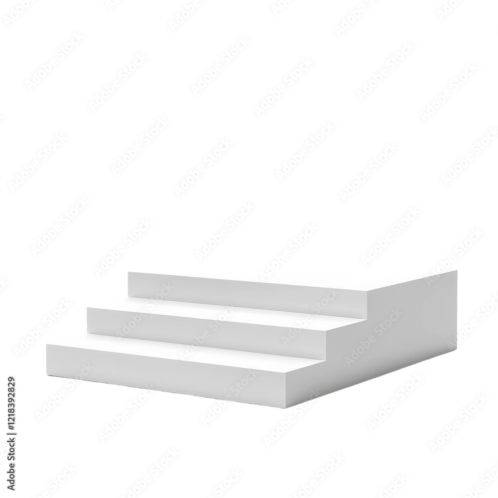 White Step Platform Design on transparent background. White Step Platform Design on transparent background.