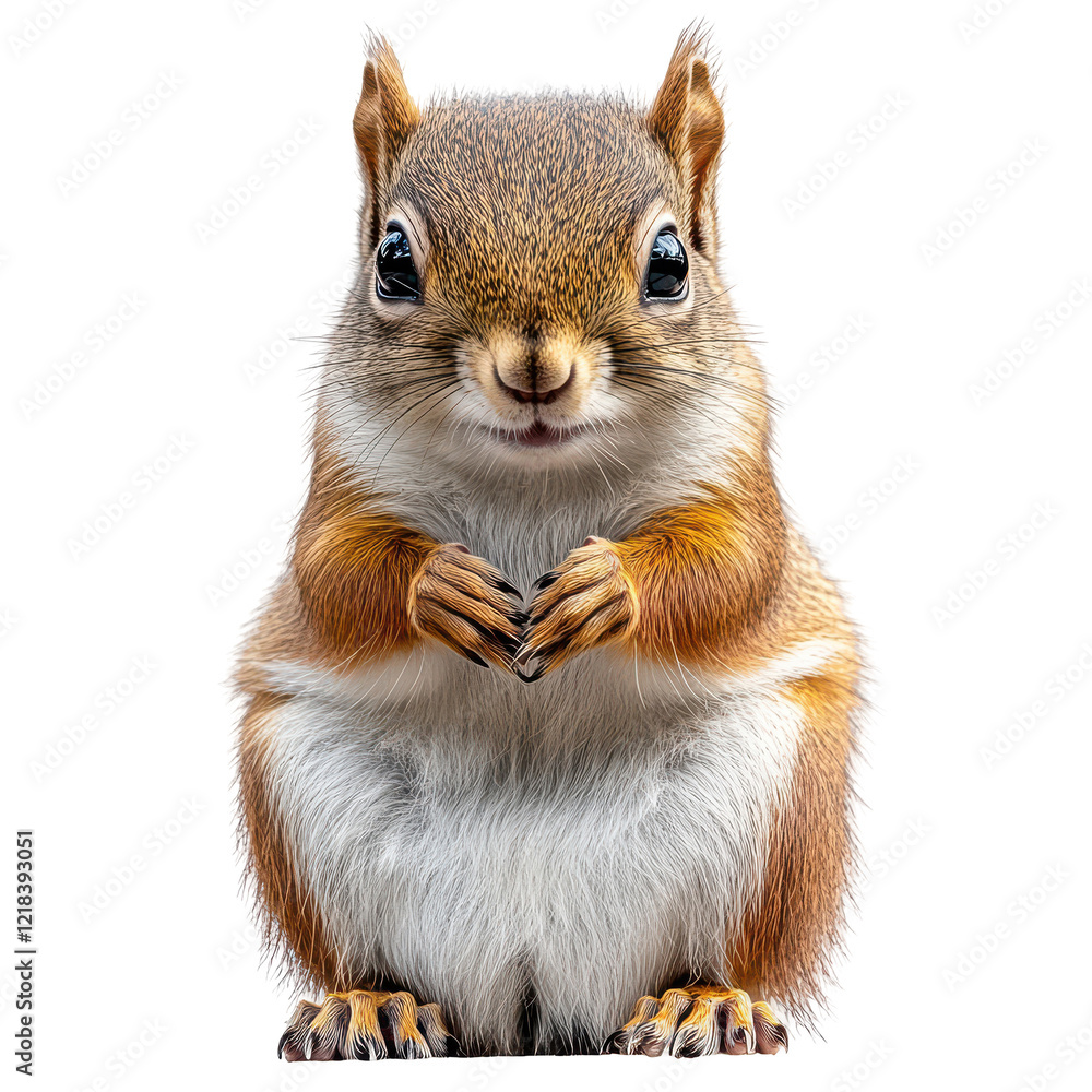Fototapeta premium Adorable Red Squirrel Portrait Wildlife Animal Nature Cute Fluffy Paws