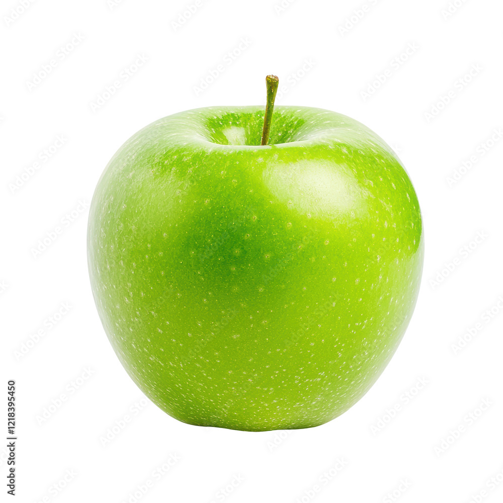 Fresh Green Apple Isolated on White Background Front View Fresh Green Apple Isolated on White Background Front View