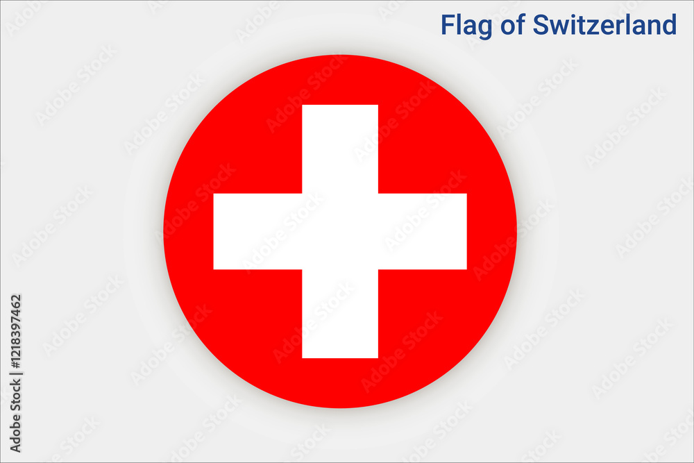 Fototapeta premium High detailed flag of Switzerland. National Switzerland flag. Europe. 3D illustration.