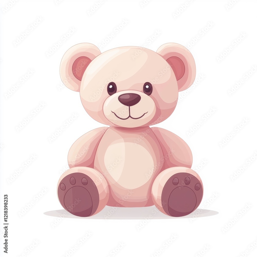 Flat style illustration of a teddy bear, minimalistic design, playful and bright. Flat style illustration of a teddy bear, minimalistic design, playful and bright.