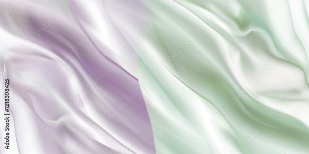 Obraz premium Soft pastel silk fabric with elegant lilac and mint waves