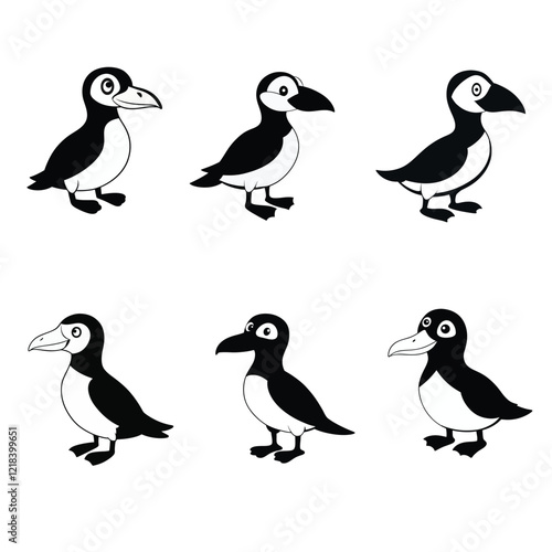 A set of bird vector silhouette