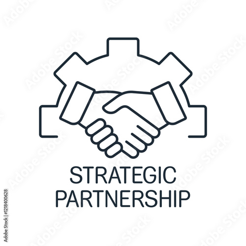 Strategic partnership. Vector linear icon isolated on white background.