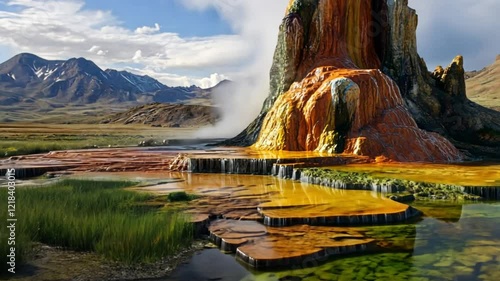 Fly Geyser Nevada USA: A Vibrant Geothermal Wonder
