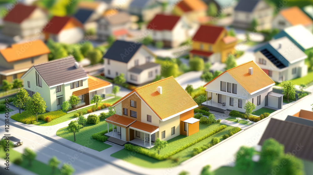 住宅街の模型 住宅街の模型