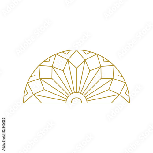 vintage gold art deco semicircle element