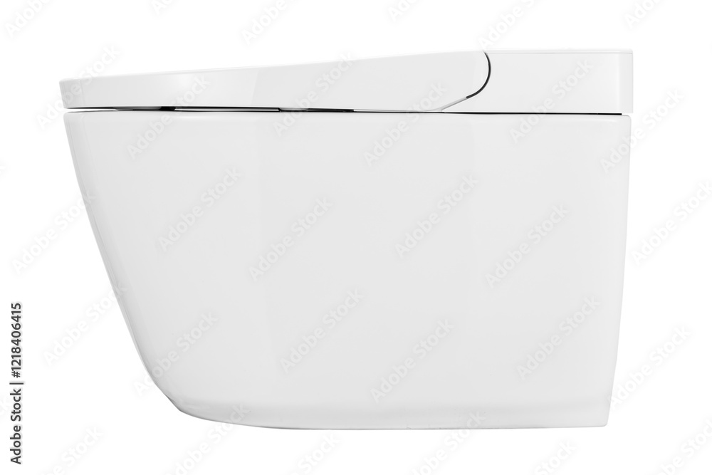 White smart toilet with white background White smart toilet with white background